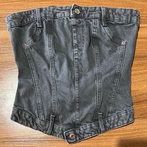 Black Denim Tube Top